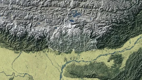 Zoom in from World Map to Bhutan, Districts appear in the last 5 sec Video stock 258588628