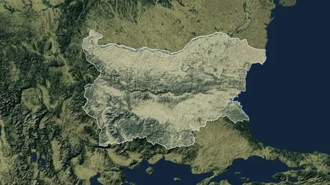 Zoom in from World Map to Bulgaria, Districts appear in the last 5 sec Stock Footage 258588579
