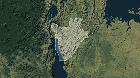 Zoom in from World Map to Burundi, Districts appear in the last 5 sec Stock-Footage 258588157