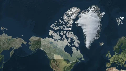 Zoom in from World Map to Canada, Districts appear in the last 5 sec Stock Footage 258588222