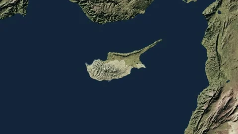 Zoom in from World Map to Cyprus, Districts appear in the last 5 sec Stock Footage 261435055