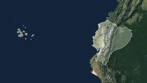 Zoom in from World Map to Ecuador, Districts appear in the last 5 sec Video stock 261435307