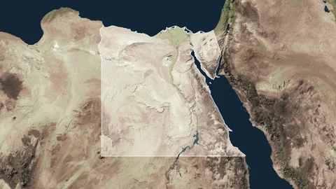 Zoom in from World Map to Egypt, Districts appear in the last 5 sec Stock Footage 261435730