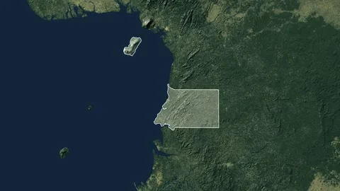 Zoom in from World Map to Equatorial Guinea, Districts appear in the last 5 sec Stock-Footage 261435245