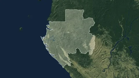 Zoom in from World Map to Gabon, Districts appear in the last 5 sec Video stock 273610086