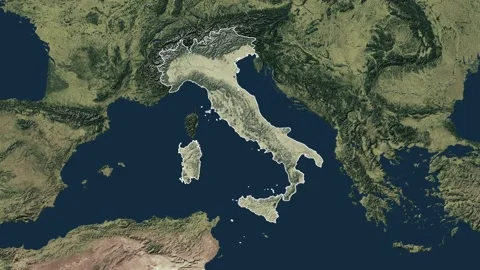 Zoom in from World Map to Italy, Districts appear in the last 5 sec Video stock 273610425