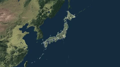 Zoom in from World Map to Japan, Districts appear in the last 5 sec Video stock 273609904