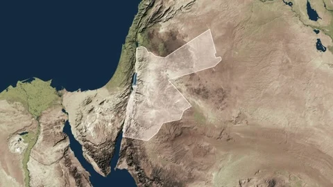 Zoom in from World Map to Jordan, Districts appear in the last 5 sec Stock-Footage 273610128