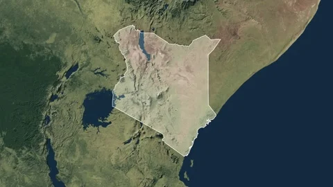 Zoom in from World Map to Kenya, Districts appear in the last 5 sec Video stock 273610390