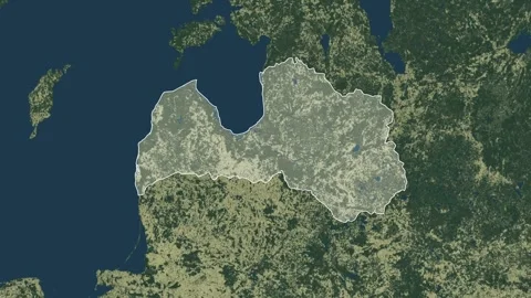 Zoom in from World Map to Latvia, Districts appear in the last 5 sec Stock-Footage 273610194