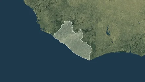 Zoom in from World Map to Liberia, Districts appear in the last 5 sec Video stock 273609801