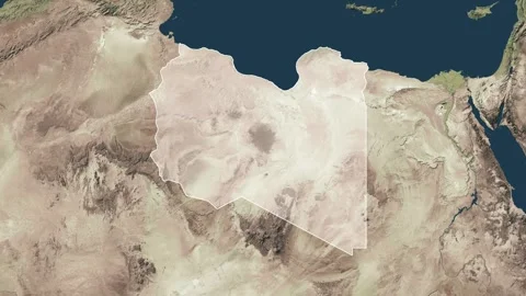 Zoom in from World Map to Libya, Districts appear in the last 5 sec Video stock 273610228