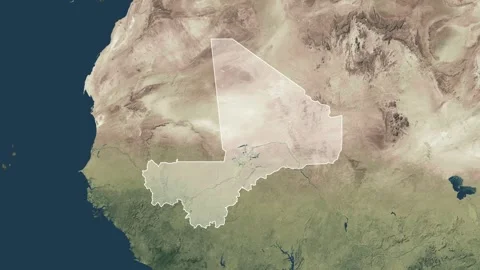 Zoom in from World Map to Mali, Districts appear in the last 5 sec Stock-Footage 273610163