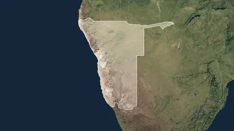 Zoom in from World Map to Namibia, Districts appear in the last 5 sec Stock Footage 270101298