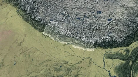 Zoom in from World Map to Nepal, Districts appear in the last 5 sec Video stock 270101541