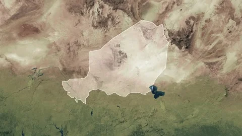 Zoom in from World Map to Niger, Districts appear in the last 5 sec Stock Footage 270101407