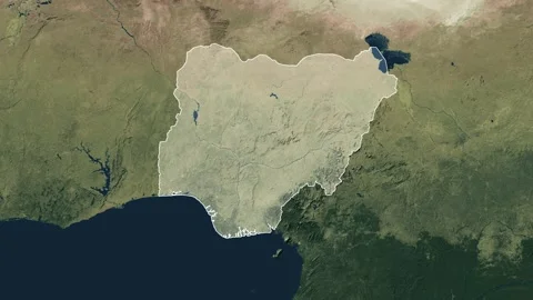 Zoom in from World Map to Nigeria, Districts appear in the last 5 sec Video stock 270101341