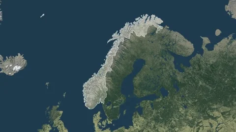 Zoom in from World Map to Norway, Districts appear in the last 5 sec Video stock 270101327