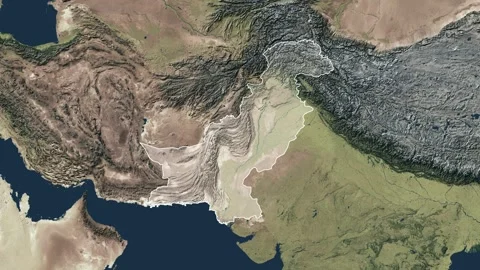 Zoom in from World Map to Pakistan, Districts appear in the last 5 sec Video stock 270101526