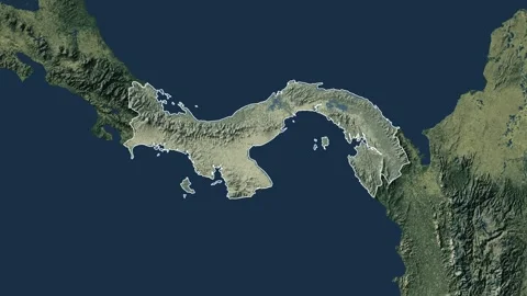 Zoom in from World Map to Panama, Districts appear in the last 5 sec Video stock 270101150