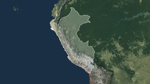 Zoom in from World Map to Peru, Districts appear in the last 5 sec Video stock 270101362