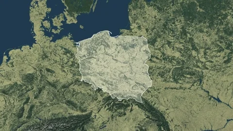 Zoom in from World Map to Poland, Districts appear in the last 5 sec Video stock 270101566
