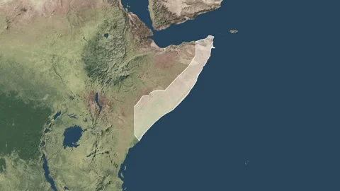 Zoom in from World Map to Somalia, Districts appear in the last 5 sec Stock-Footage 266292458