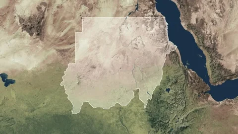 Zoom in from World Map to Sudan, Districts appear in the last 5 sec Stock Footage 266293692