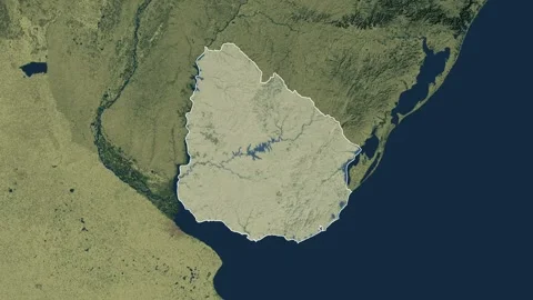 Zoom in from World Map to Uruguay, Districts appear in the last 5 sec Video stock 266293002