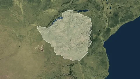 Zoom in from World Map to Zimbabwe, Districts appear in the last 5 sec Stock-Footage 266293528