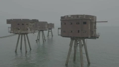 Zoomed Out Drone View of Red Sands Fort, Daytime, 4K/25F Stock Footage 172069498