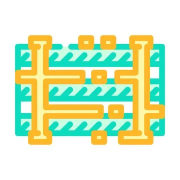 Zoomed pcb layers stack color icon vector illustration Stock Illustration