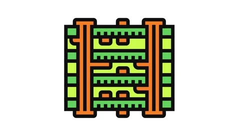 Zoomed pcb layers stack Video stock 326113530