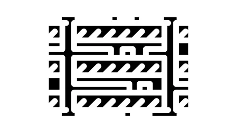 Zoomed pcb layers stack glyph icon animation Video stock 326729129