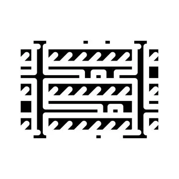 Zoomed pcb layers stack glyph icon vector illustration Stock Illustration