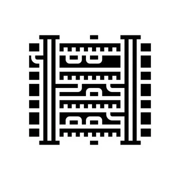 Zoomed pcb layers stack glyph icon vector illustration Stock Illustration