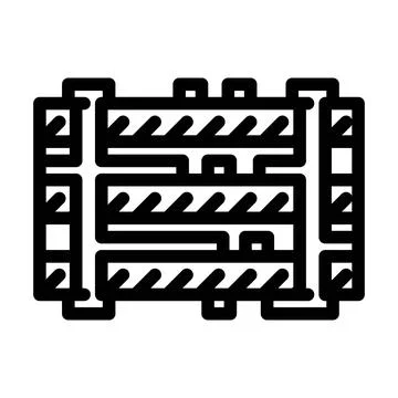 Zoomed pcb layers stack line icon vector illustration Stock Illustration