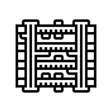 Zoomed pcb layers stack line icon vector illustration Stock Illustration