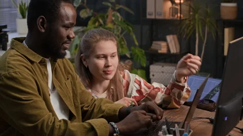 Zoomers Working on Coding Script on Laptop Stock Footage 302889883