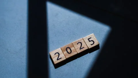 Zooming in 2025 a creative perspective of future insights minimalist setting Stock Footage 319806738