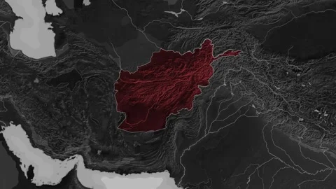 Dark World Map Stock Video Footage - Zooming Afghanistan Dark World Map Footage 310987066 Iconl