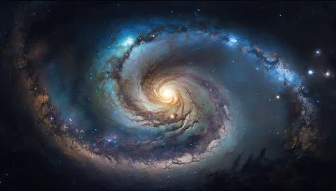 Zooming To a Distant Galaxy in Space Illustrazione stock