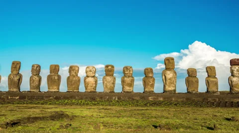 Zooming Easter Island Moai Stock Footage 39420309