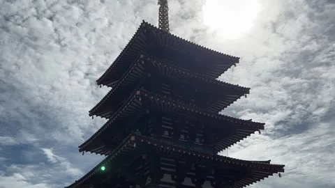 Zooming Effect into Japan Temple Stock Footage 251780044