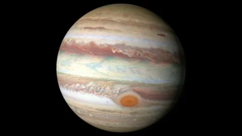 Zooming on Jupiter, isolated on black background. Stock Footage 311273829