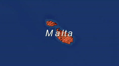 Zooming into Malta, with text Stock Footage