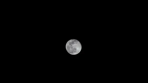 Zooming to moon view, full moon on dark night sky background Stock Footage 126729459