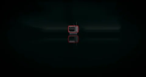 Zooming into the old TV screen 3D animation with green mask Stock Footage 103132803