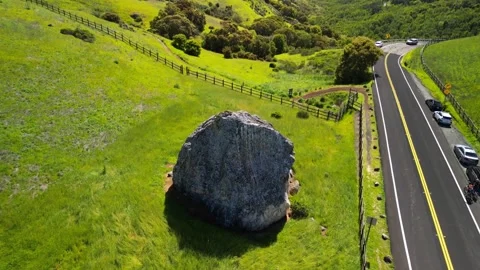 Zooming Out And Looking Down, Big Rock, Scenic Road, Lucas Valley, Marin County Stock Footage 273746063