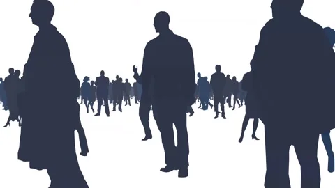 Zooming out to the large crowd of people in white background Stock Footage 132672016